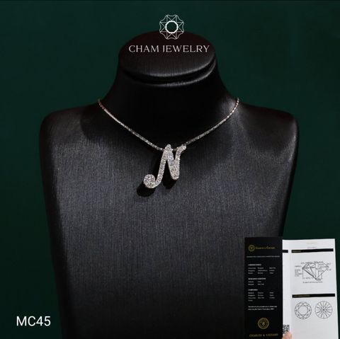 Mặt Dây Chuyền MC45 CHAM JEWELRY ,Mặt Chữ N Full Moissanite C&C (OCM45)