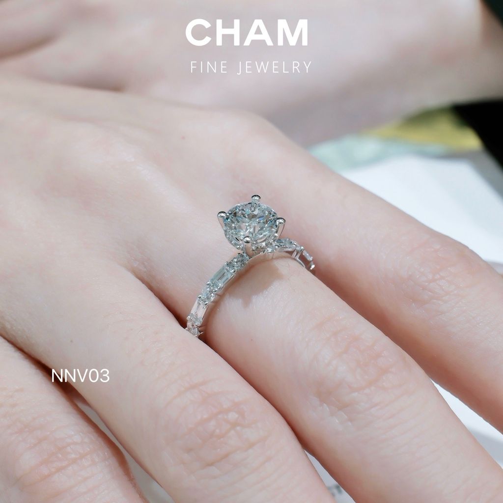 Nhẫn Nữ NNV03 Chủ 6.3mm Vàng 10k Kim Cương Lab Grown Diamond