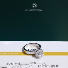 Nhẫn NC213 CHAM JEWELRY, Full Đá Moissanite Chủ 7.2mm (Barcode OCNN41)
