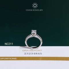 Nhẫn NC211 CHAM JEWELRY, Full Đá Moissanite Chủ 5.4mm (Barcode OCNN39)