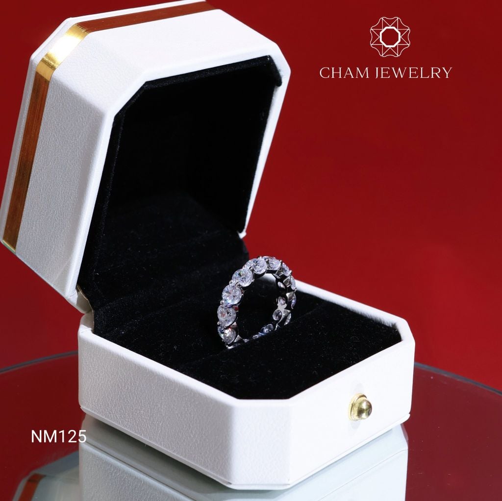 Nhẫn CHAM JEWELRY NM125, Nhẫn Full Đá 4.5mm ( Barcode CN6793).