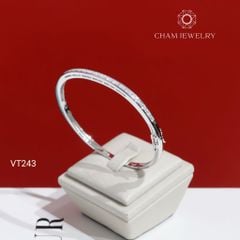 Vòng Tay VT243 CHAM JEWELRY, Vòng Full Nửa Hàng Đá Barget Bản 3.0mm (Barcode CV6214).