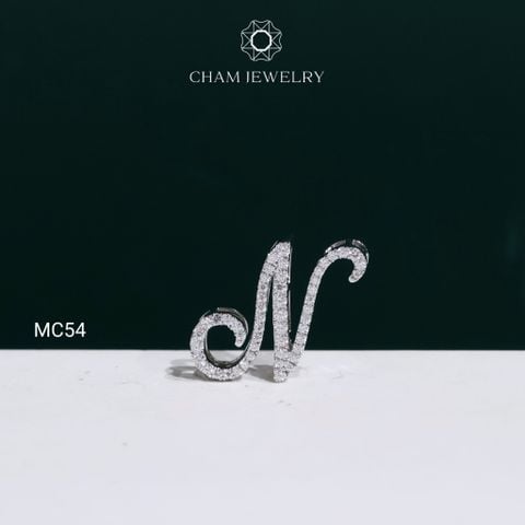 Mặt Dây Chuyền MC54 CHAM JEWELRY ,Mặt Chữ N Full Moissanite C&C (OCM54)