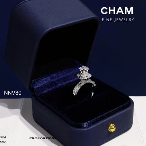 Nhẫn Nữ NNV80 Vàng 10k Chủ 5.4mm Kim Cương Lab Grown Diamond (Barcode DNU012)