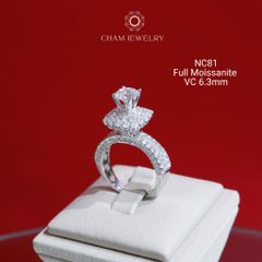 Nhẫn NC81 CHAM JEWELRY, Full Moissanite Chủ 6.3mm (Barcode ONNU114)
