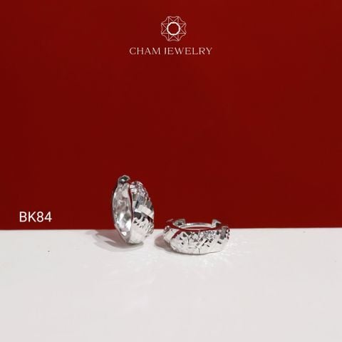Hoa Tai BK84 CHAM JEWELRY, Hoa Tai Khoen Chạm Máy Bản 4.5mm ( TBK220 )