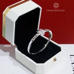 Vòng Tay Bé VB09 CHAM JEWELRY, Vòng Mèo Tim Trắng (Barcode TVE42)