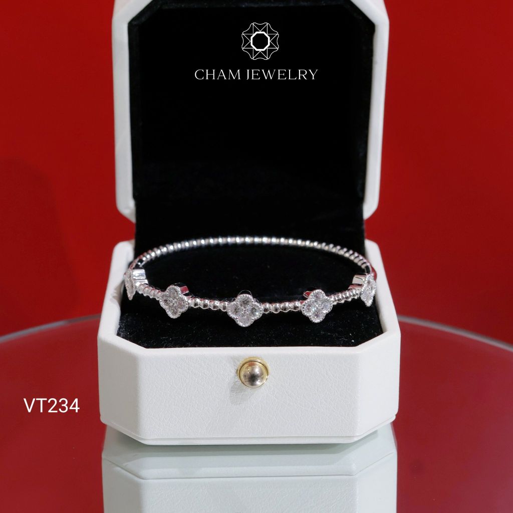 Vòng Tay CHAM JEWELRY VT234, Vòng Cỏ 4 Lá Đai Bi (Barcode TV216).