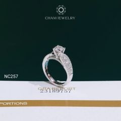 Nhẫn NC257 CHAM JEWELRY, Nhẫn Full Đá Moissanite Chủ 5.4mm(Barcode OCNN59)