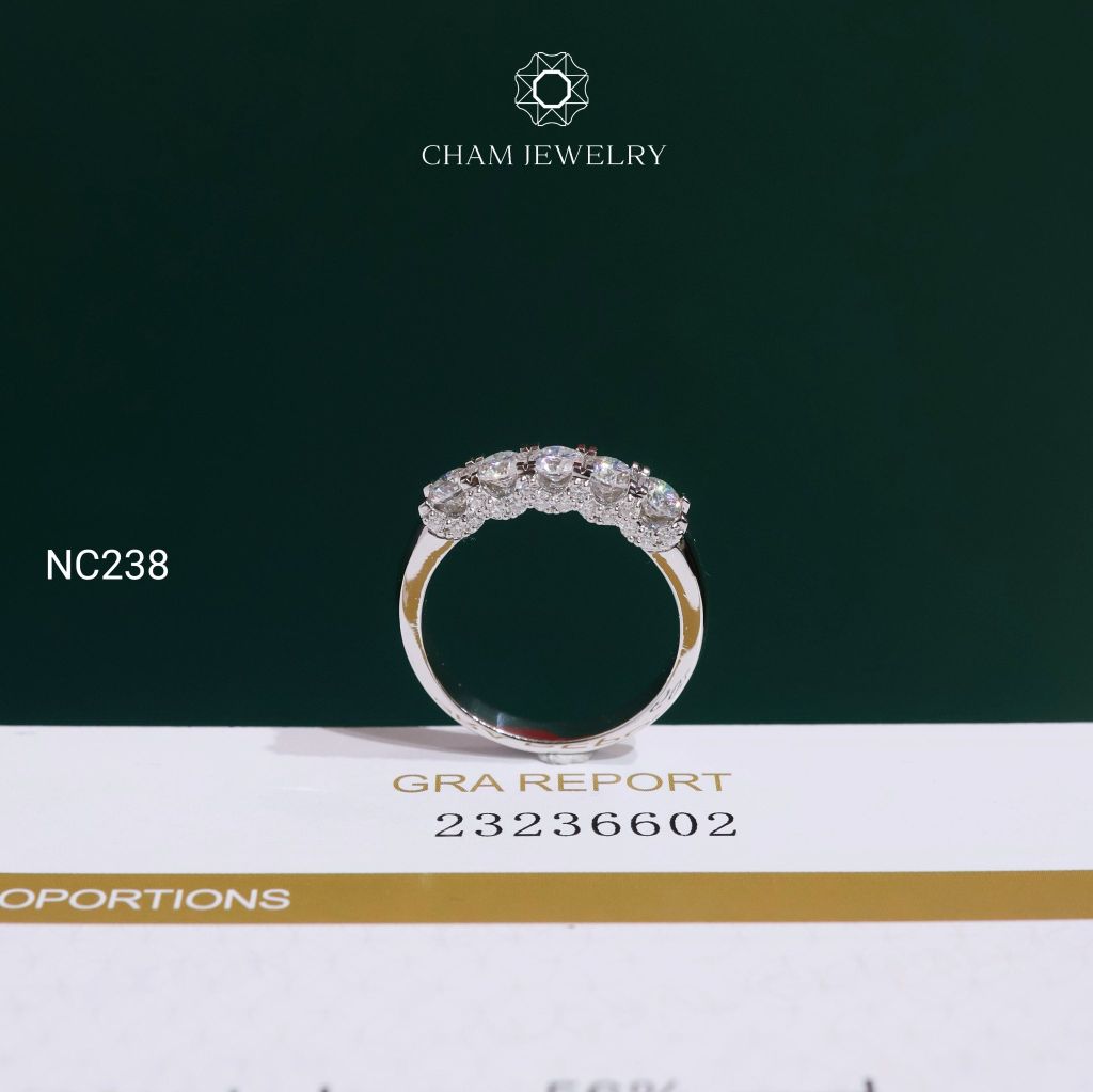 Nhẫn NC238 CHAM JEWELRY, Nhẫn Full Moissanite (Barcode OCNN88)