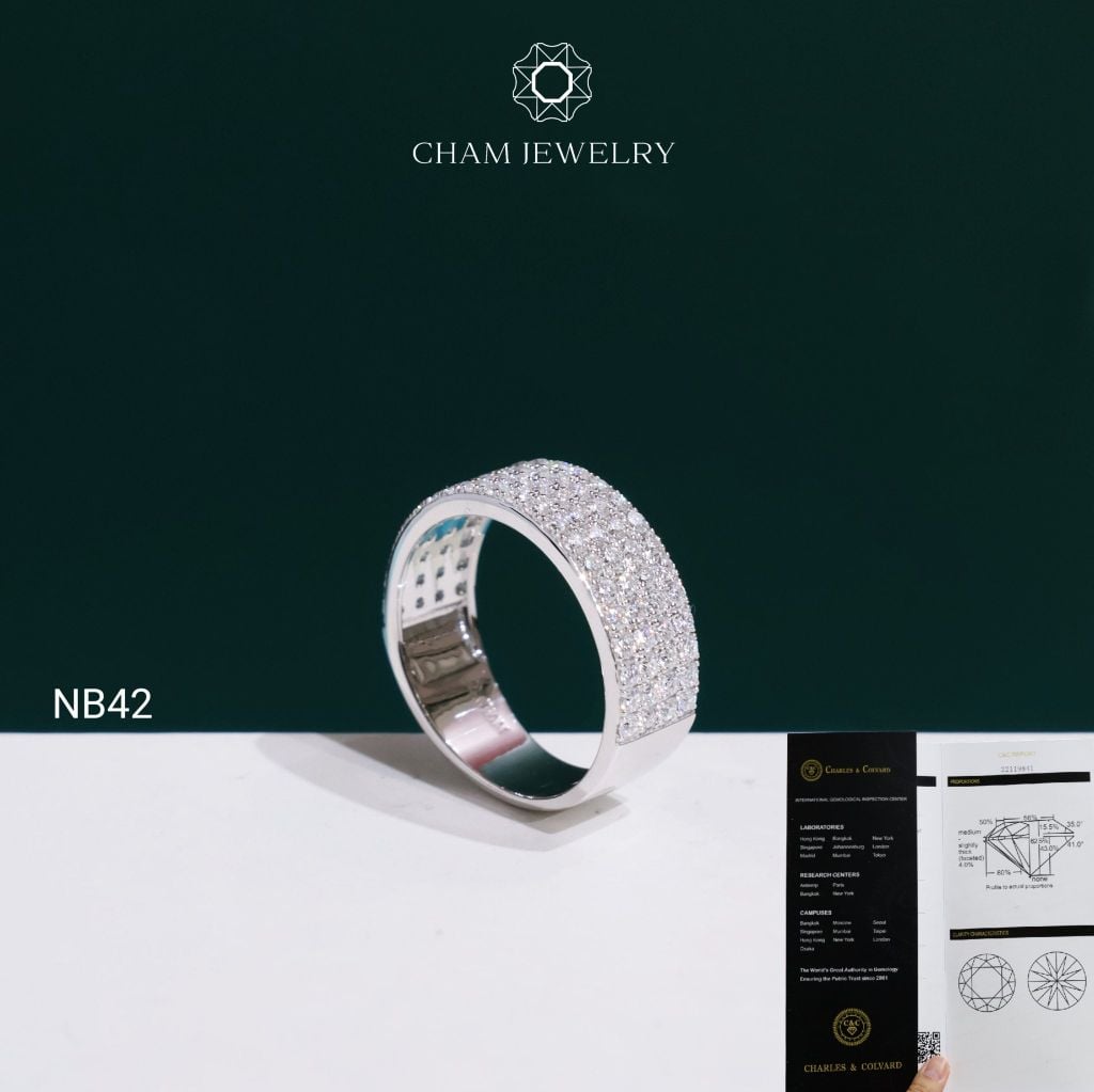 Nhẫn Nam NB42 CHAM JEWELRY,  Moissanite C&C (Barcode OCNA12)