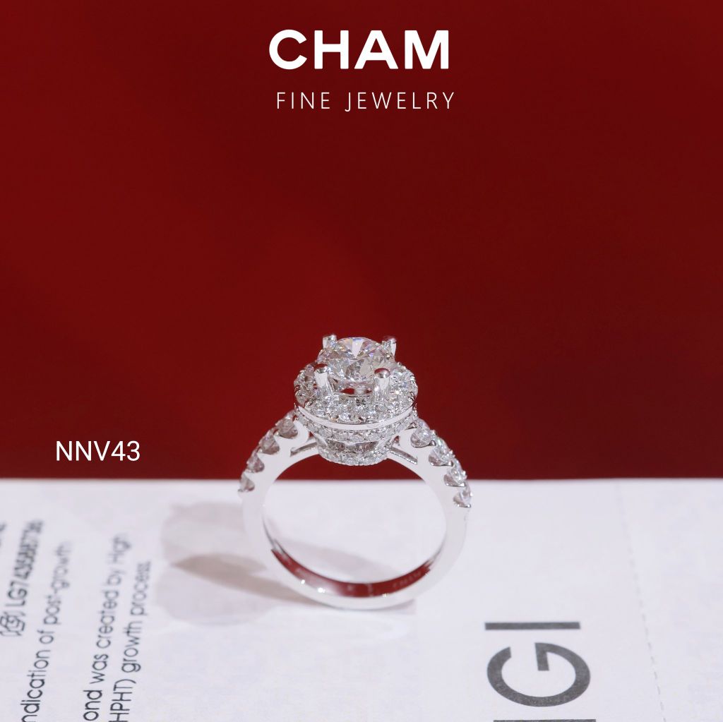 Nhẫn Nữ NNV43 Vàng 10k Chủ 6.3 Kim Cương Lab Grown Diamond