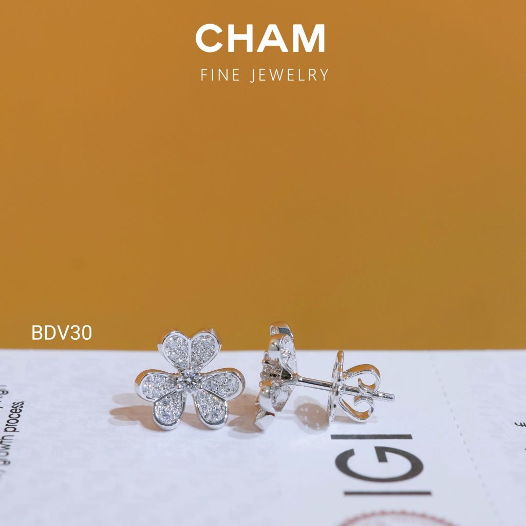 Hoa Tai BDV30 Vàng 10k Kim Cương Lab Grown Diamond