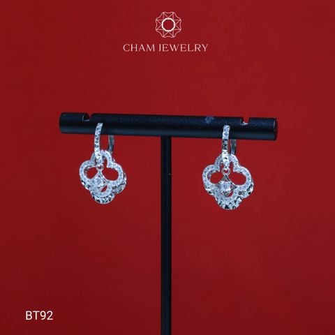 Hoa Tai BT92 CHAM JEWELRY, Hoa Tai Cỏ 4 Lá (Barcode TBT716).
