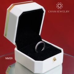 Nhẫn NM59 CHAM JEWELRY, Nhẫn Full Đá 1.25mm Bản 3.0mm (Barcode TNF67).