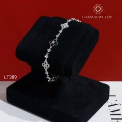 Lắc Tay LT389 CHAM JEWELRY, Lắc Kiểu Cỏ 4 Lá Đen Trắng ( C-LT96(D20) ).