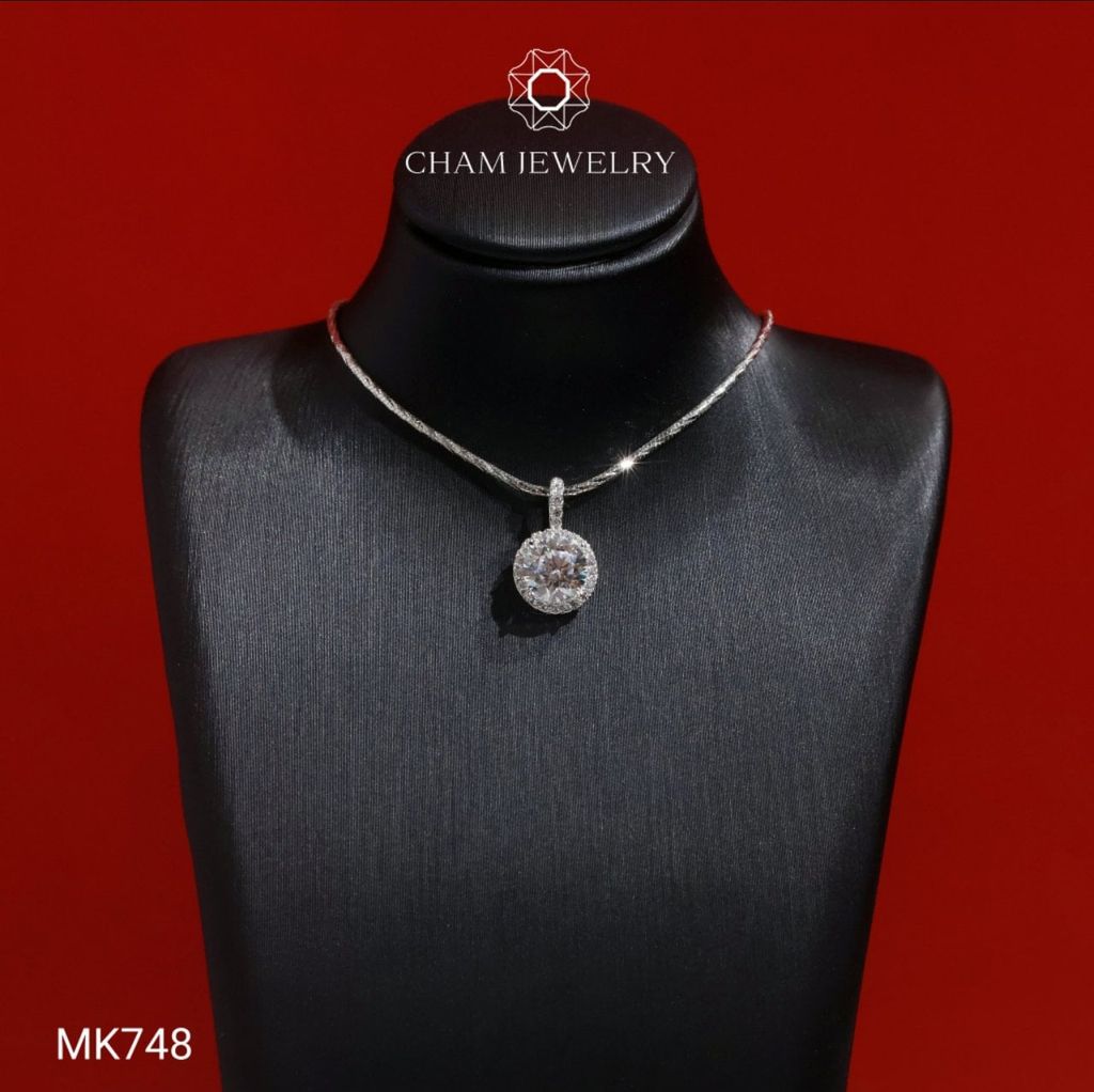 Mặt Dây Chuyền MK748 CHAM JEWELRY, Mặt Halo Chủ 6.0mm (Barcode TMX453).