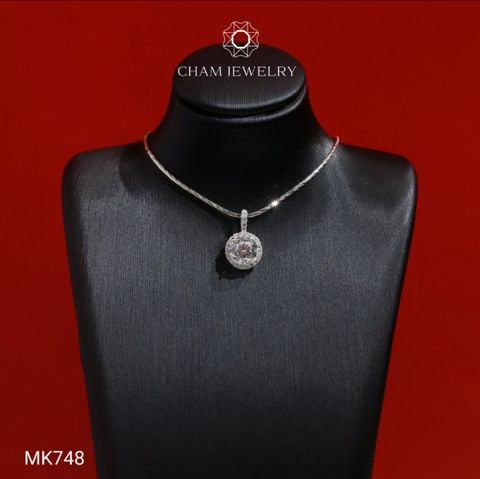 Mặt Dây Chuyền MK748 CHAM JEWELRY, Mặt Halo Chủ 6.0mm (Barcode TMX453).