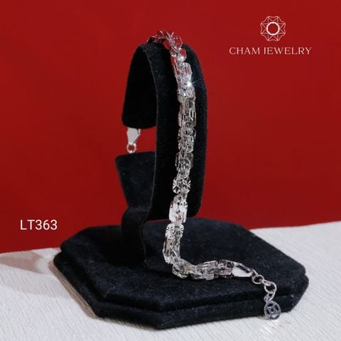 Lắc Tay LT363 CHAM JEWELRY , Xoắn Vuông 6.0mm Charm Trái Tim  (Barcode TLBC791).