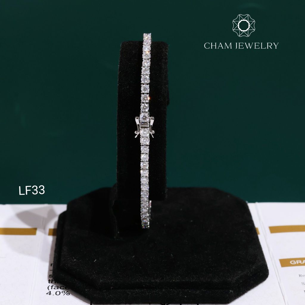 Lắc Tay LF33 CHAM JEWELRY, Full Moissanite Cao Cấp 3.0mm (Barcode OCL08)