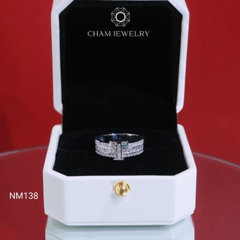 Nhẫn NM138 CHAM JEWELRY, Nhẫn Chữ T Bản 5.5mm (Barcode CNNAM44).
