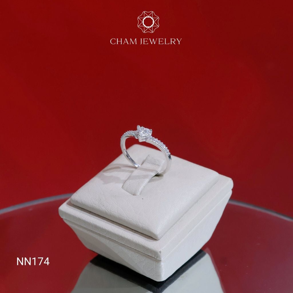 Nhẫn NN174 CHAM JEWELRY, Chủ Tim 4.0mm (Barcode TNT915).