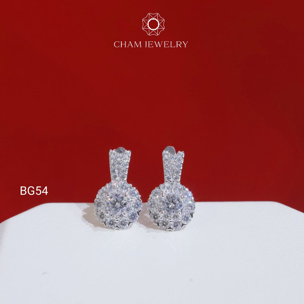 Hoa Tai BG54 CHAM JEWELRY, Chủ 4.0mm (Barcode TBG1099).