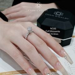 Nhẫn NC85 CHAM JEWELRY, Full Moissanite Chủ 6.3mm (Barcode ONNU104)