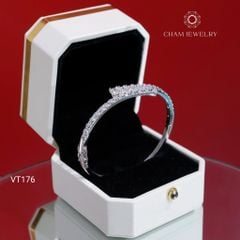 Vòng Tay VT176 CHAM JEWELRY, Full Nửa Hàng Đá Chéo (Barcode CV7598 - C04V846).