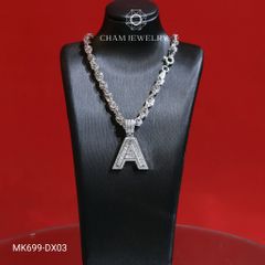 Dây Và Mặt MK699-DX03 50cm CHAM JEWELRY, Mặt Chữ A Full Đá
