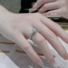 Nhẫn NC86 CHAM JEWELRY, Full Kim Cương Moissanite Chủ 7.0mm (Barcode TVM67)
