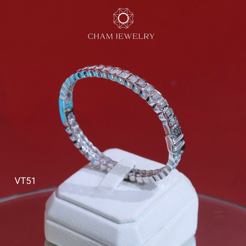 Vòng Tay VT51 CHAM JEWELRY, Vòng Full Kim Tiền Bản 6.0mm (Barcode TV195)