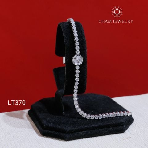 Lắc Tay LT370 CHAM JEWELRY , Lắc Full Đá Viền Tròn Chạm Máy Kết 2.5mm (Barcode KLT72).