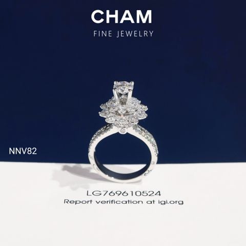 Nhẫn Nữ NNV82 Vàng 10k Chủ 5.4mm Kim Cương Lab Grown Diamond (Barcode DNU17)