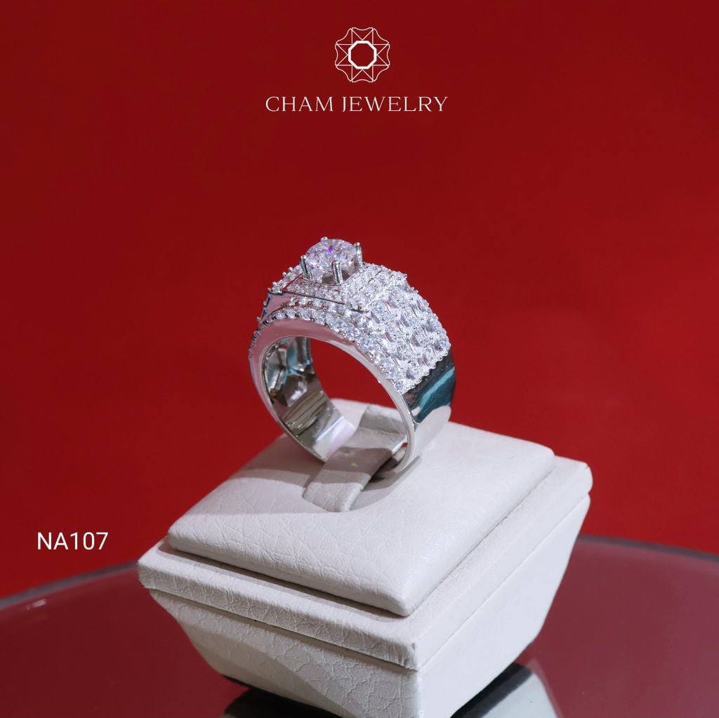 Nhẫn Nam NA107 CHAM JEWELRY, Chủ 6.0mm (Barcode TNNA430).