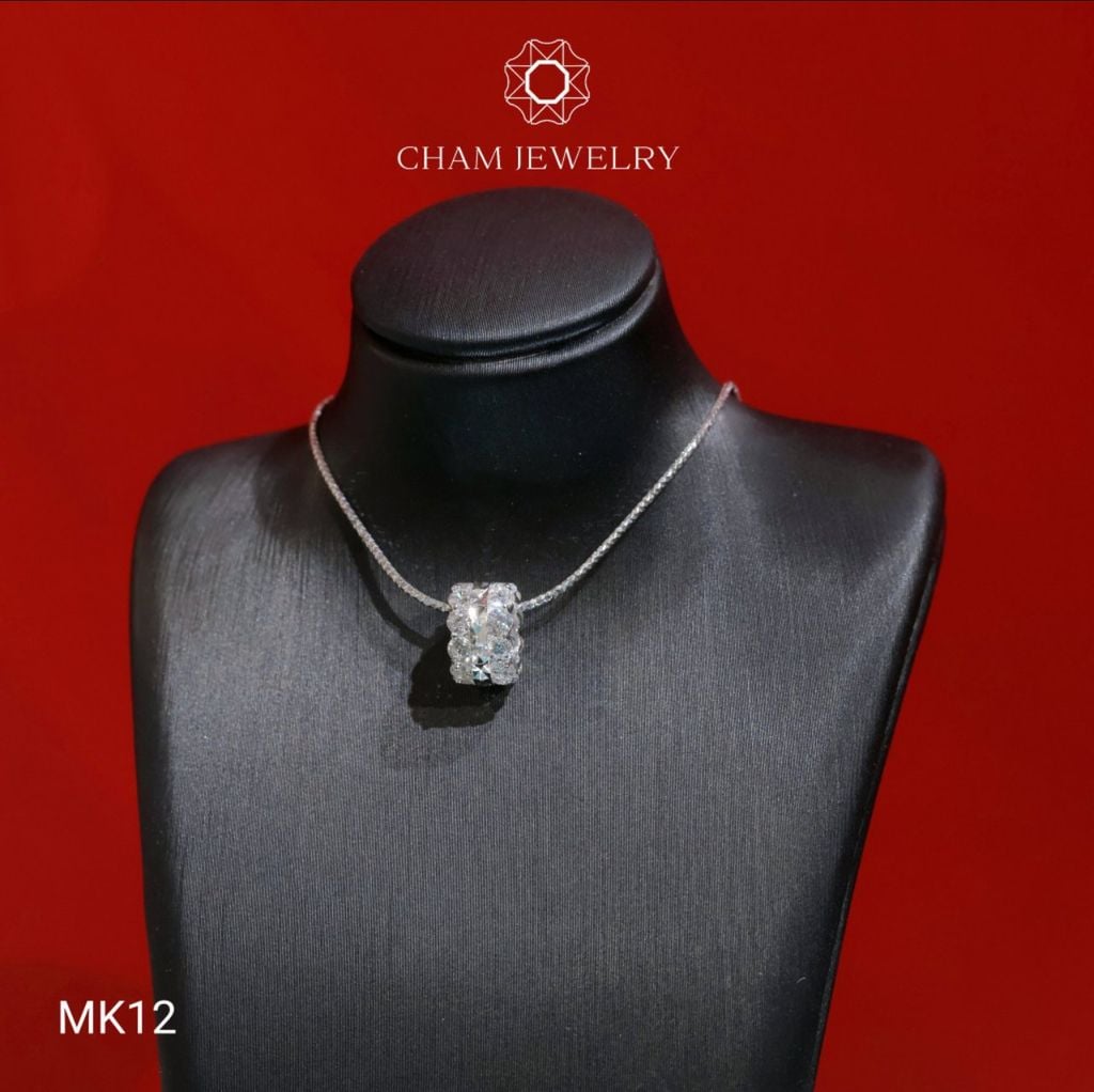 Mặt Dây Chuyền MK12 CHAM JEWELRY, Mặt Bánh Xe 2 Viền Tấm ( Barcode TCH200)