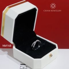 Nhẫn NM168 CHAM JEWELRY , Nhẫn Kiểu Chéo Nửa Hàng Đá (Barcode TNT946).