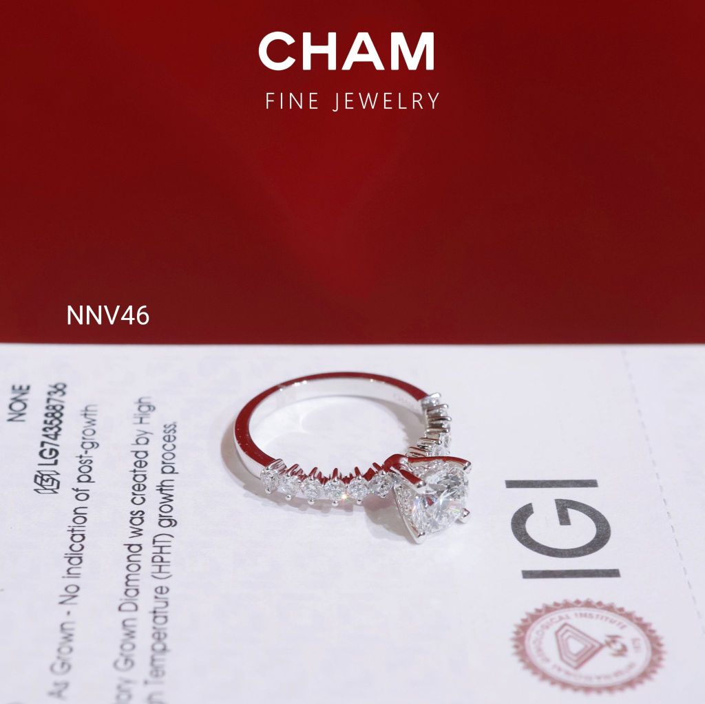 Nhẫn Nữ NNV46 Vàng 10k Chủ 6.3 Kim Cương Lab Grown Diamond