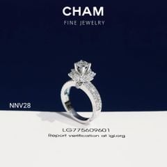 Nhẫn Nữ NNV28 Vàng 10k Chủ 5.4mm Kim Cương Lab Grown Diamond