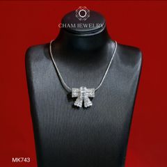 Mặt Dây Chuyền MK743 CHAM JEWERLY, Mặt Nơ Full Đá (Barcode TMX138).
