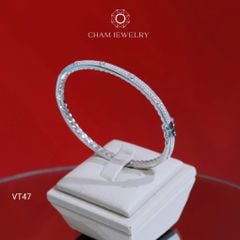 Vòng Tay VT47 CHAM JEWELRY, Vòng Cariter Full Đá, Bản 3.0mm (Barcode CV5849)