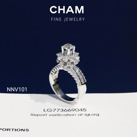 Nhẫn Nữ NNV101 Vàng 10k Chủ 5.4mm Kim Cương Lab Grown Diamond (Barcode CNNV07)