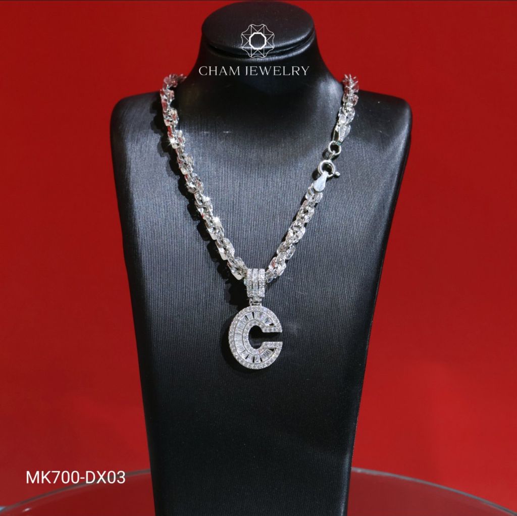 Dây Và Mặt MK700-DX03 45cm CHAM JEWELRY, Mặt Chữ C Full Đá