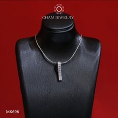 Mặt Dây Chuyền MK696 CHAM JEWELRY, Mặt Xỏ 1 Hàng Đá 2.0mm (Barcode TMX360).