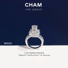 Nhẫn Nữ NNV69 Vàng 10k Chủ 6.3mm Kim Cương Lab Grown Diamond (Barcode DNU07)