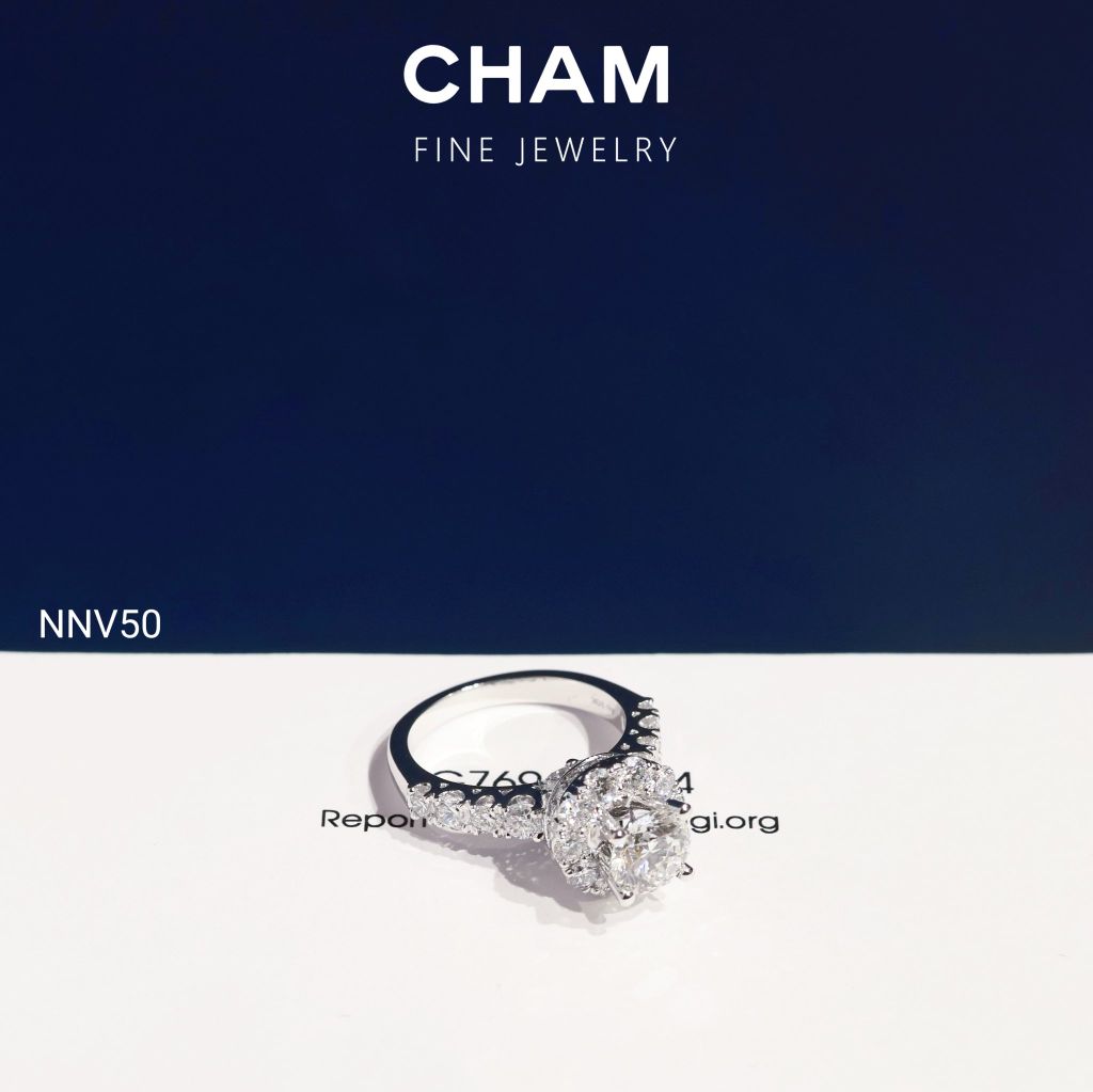 Nhẫn Nữ NNV50 Vàng 10k Chủ 6.3 Kim Cương Lab Grown Diamond