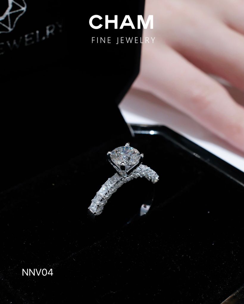 Nhẫn Nữ NNV04 Chủ 6.3mm D VVS1 Vàng 10k Kim cương Lab-grown