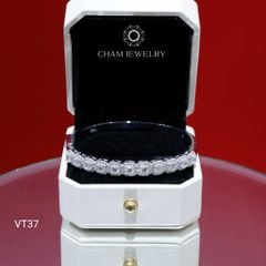 Vòng Tay CHAM JEWELRY VT37, Vòng Full Nửa Hàng Đá Bản 6.0mm (Barcode CV7239 - PVH173 )