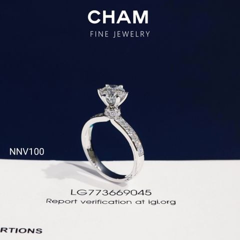 Nhẫn Nữ NNV100 Vàng 10k Chủ 6.3mm Kim Cương Lab Grown Diamond (Barcode CNNV10)