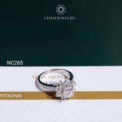 Nhẫn NC265 CHAM JEWELRY, Nhẫn Full Đá Moissanite Chủ 6.0mm (Barcode OCNN97)